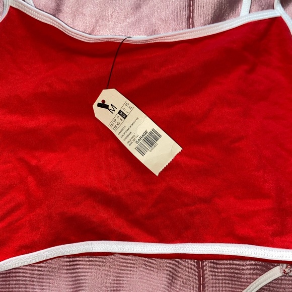 RED STRAPY TOP - Picture 2 of 3